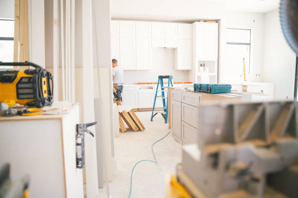 Installing a kitchen in a new house with modern design, custom cabinetry, and high-quality materials for a functional kitchen remodel in San Mateo.