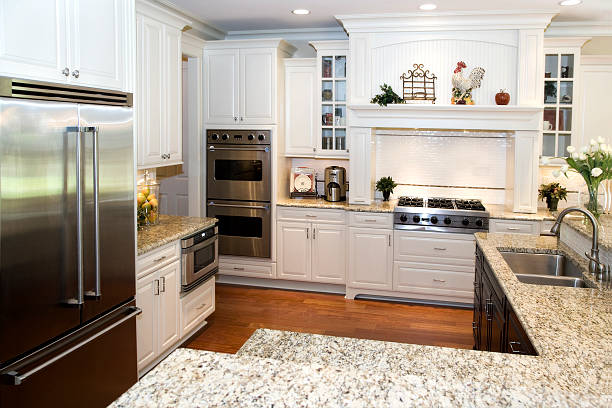 Newly renovated custom kitchen with modern interior architecture design, highlighting style and functionality in custom kitchen remodeling.